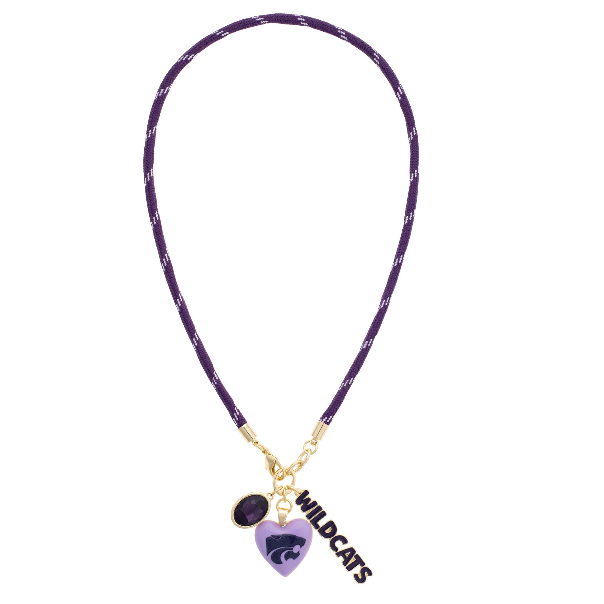 Women's CANVAS Style Kansas State Wildcats Heart Paracord Necklace