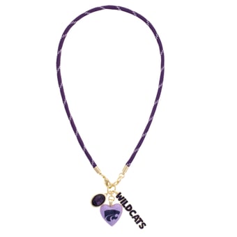 Women's CANVAS Style Kansas State Wildcats Heart Paracord Necklace