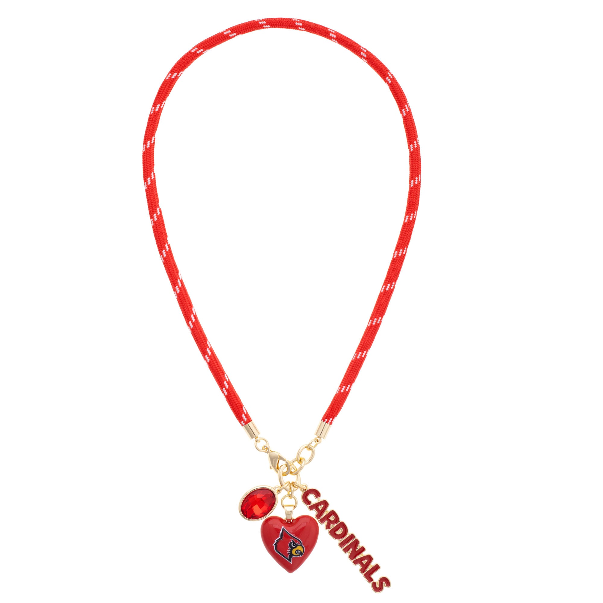 Women's CANVAS Style Louisville Cardinals Heart Paracord Necklace