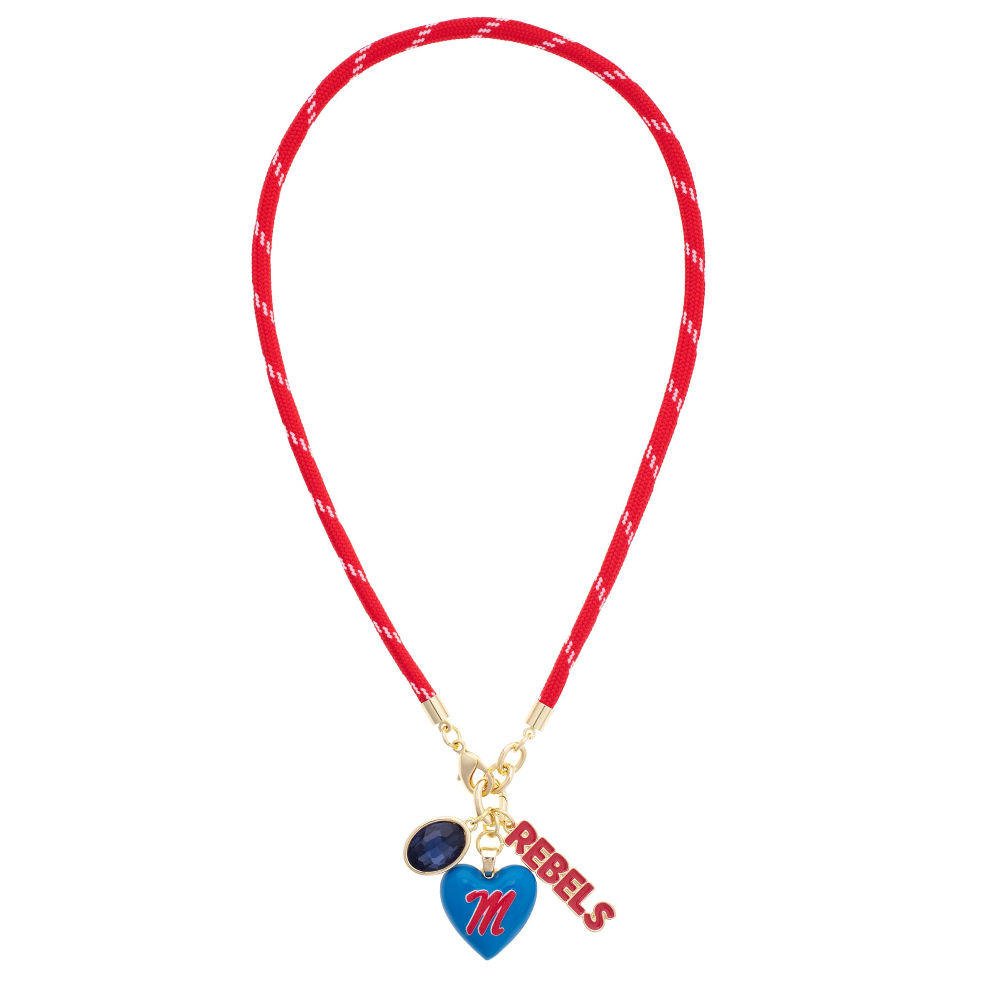 Women's CANVAS Style Ole Miss Rebels Heart Paracord Necklace