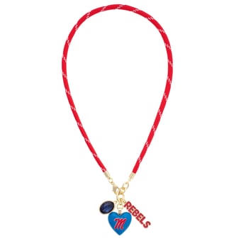 Women's CANVAS Style Ole Miss Rebels Heart Paracord Necklace