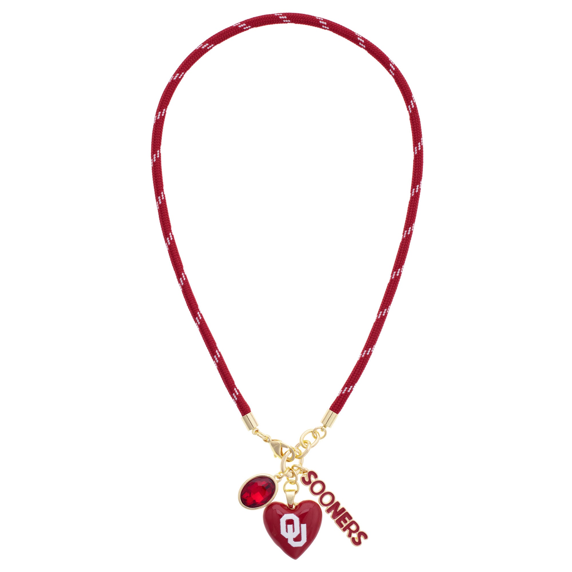Women's CANVAS Style Oklahoma Sooners Heart Paracord Necklace