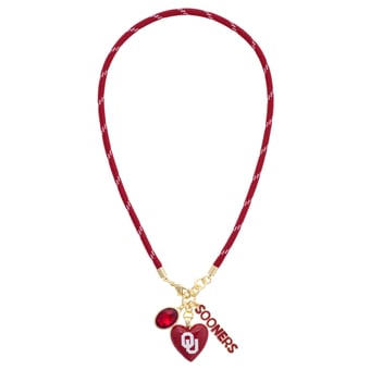 Women's CANVAS Style Oklahoma Sooners Heart Paracord Necklace