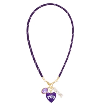 Women's CANVAS Style TCU Horned Frogs Heart Paracord Necklace