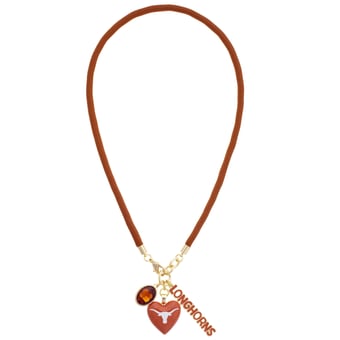 Women's CANVAS Style Texas Longhorns Heart Paracord Necklace