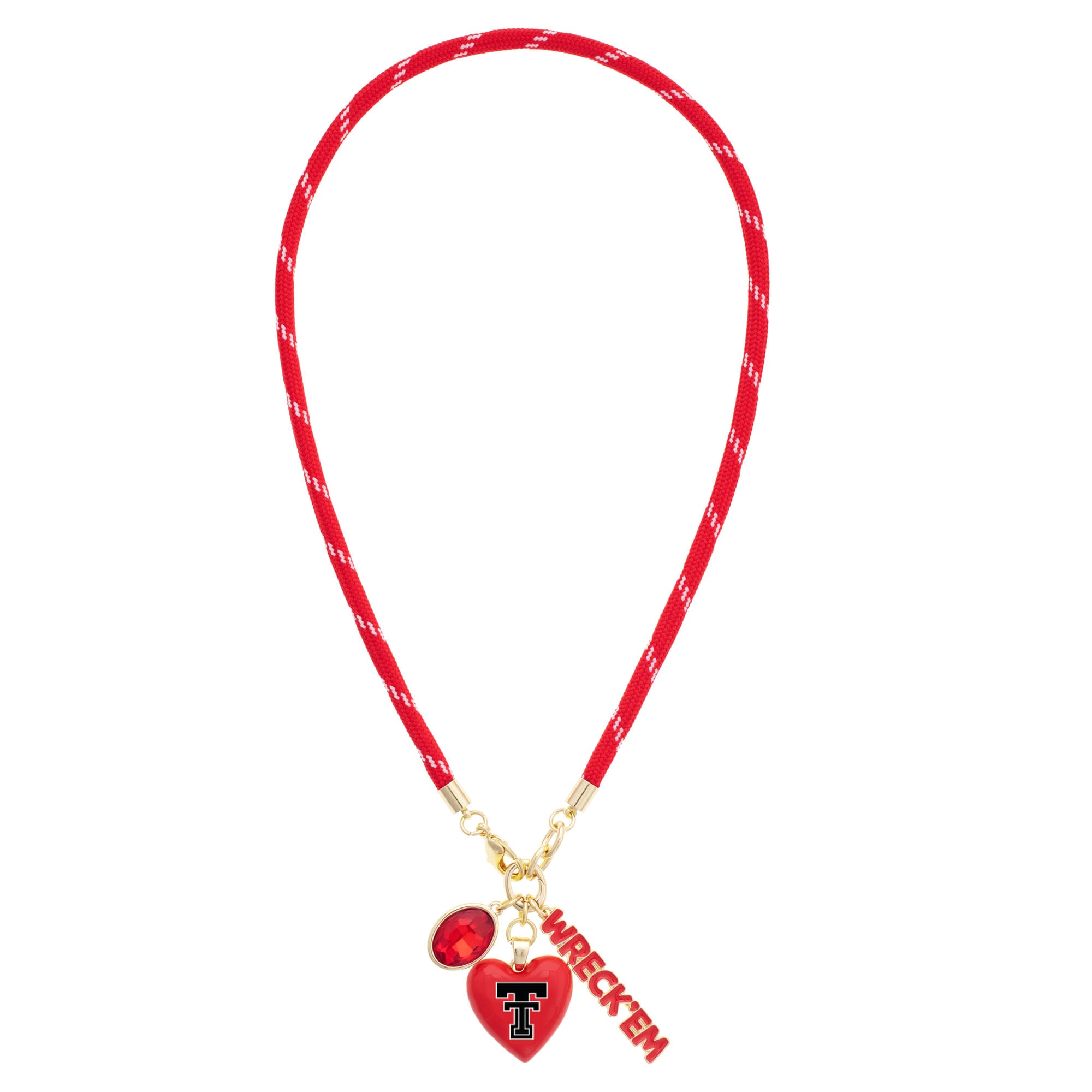Women's CANVAS Style Texas Tech Red Raiders Heart Paracord Necklace