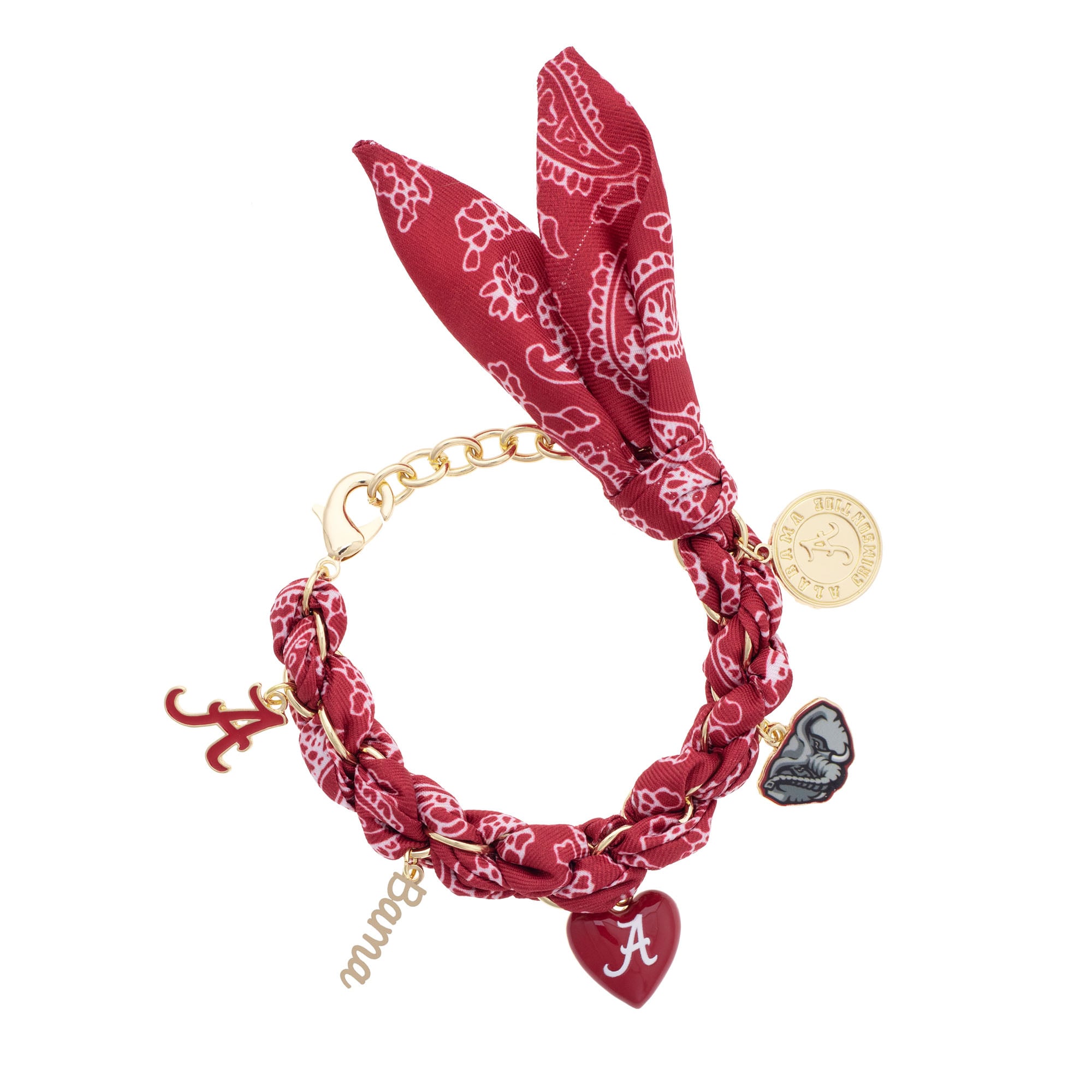 Women's CANVAS Style Alabama Crimson Tide Bandana Charm Bracelet