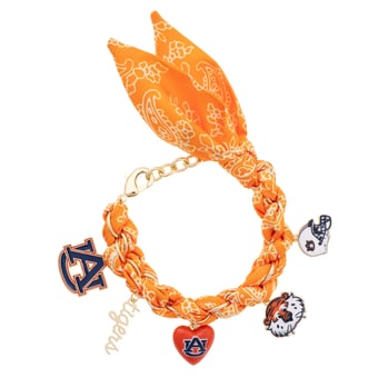 Women's CANVAS Style Auburn Tigers Bandana Charm Bracelet
