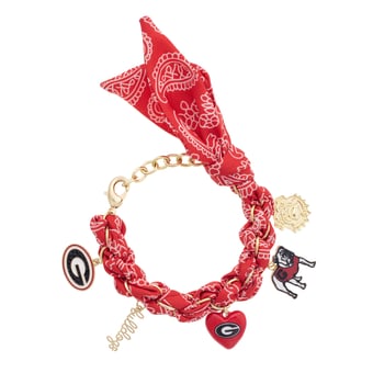 Women's CANVAS Style Georgia Bulldogs Bandana Charm Bracelet
