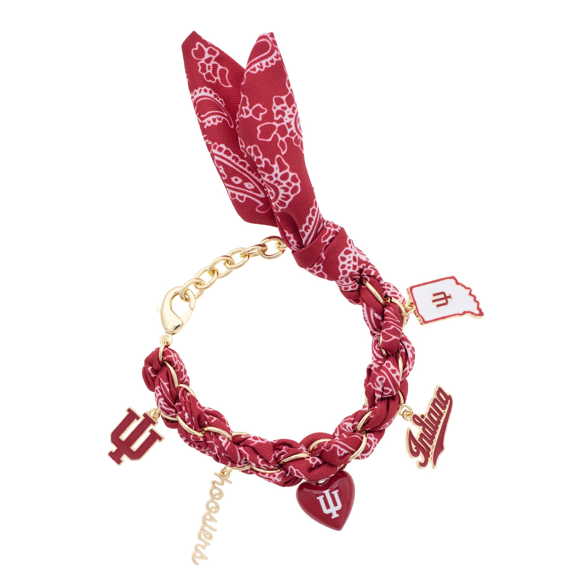 Women's CANVAS Style Indiana Hoosiers Bandana Charm Bracelet