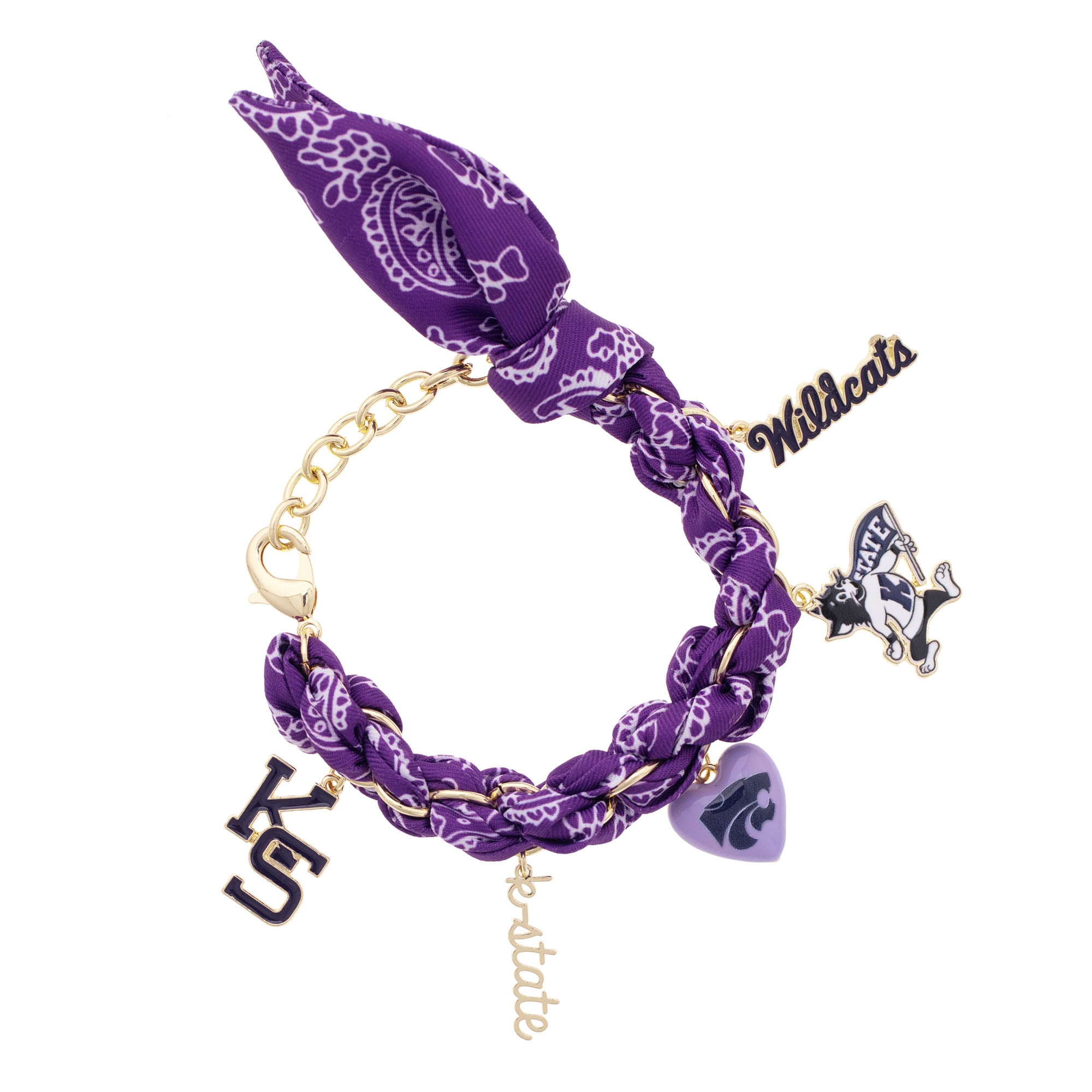 Women's CANVAS Style Kansas State Wildcats Bandana Charm Bracelet