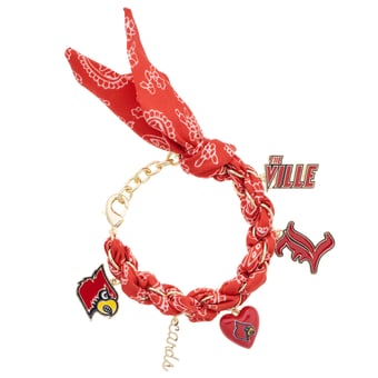 Women's CANVAS Style Louisville Cardinals Bandana Charm Bracelet