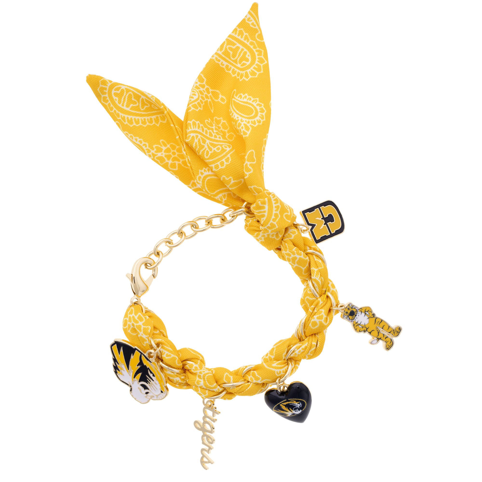 Women's CANVAS Style Missouri Tigers Bandana Charm Bracelet