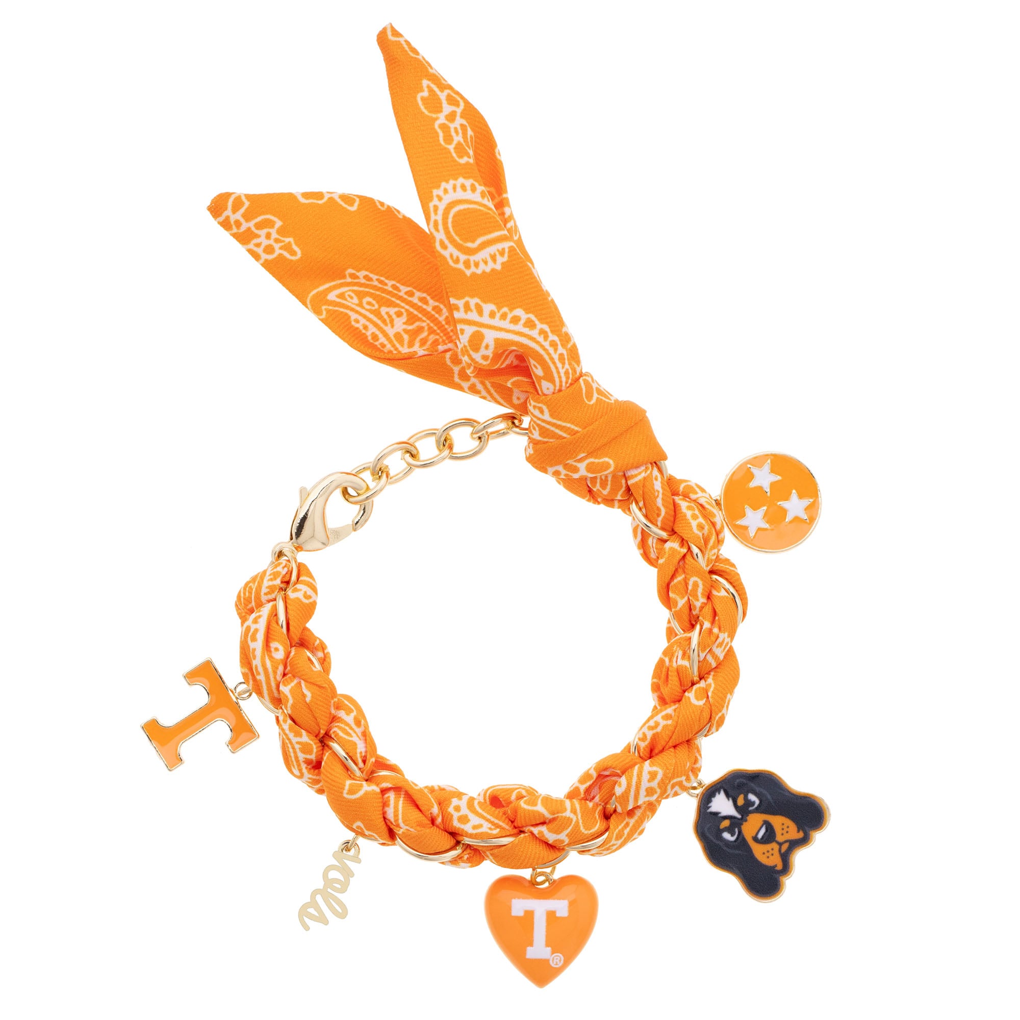 Women's CANVAS Style Tennessee Volunteers Bandana Charm Bracelet