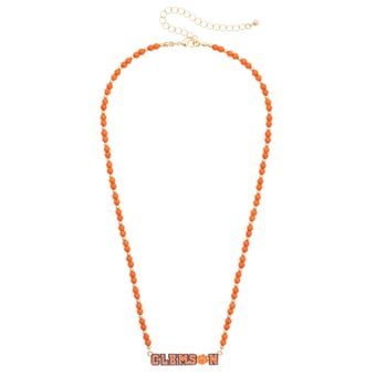 Women's CANVAS Style Clemson Tigers Beaded Spirit Necklace