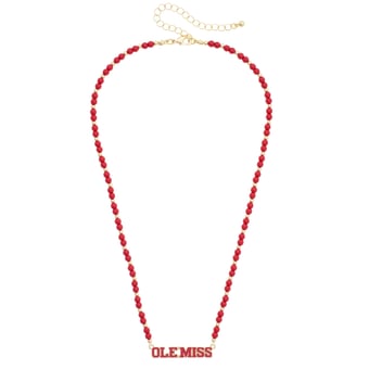 Women's CANVAS Style Ole Miss Rebels Beaded Spirit Necklace