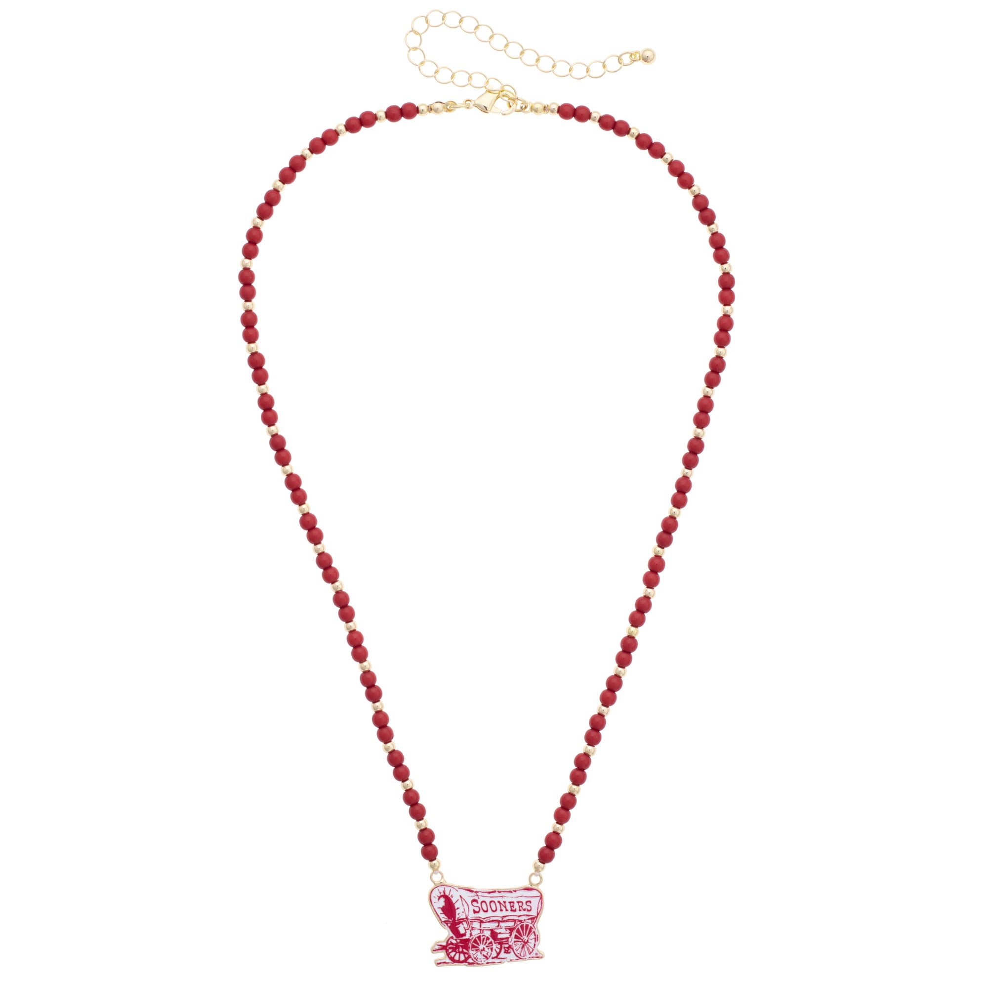 Women's CANVAS Style Oklahoma Sooners Beaded Spirit Necklace