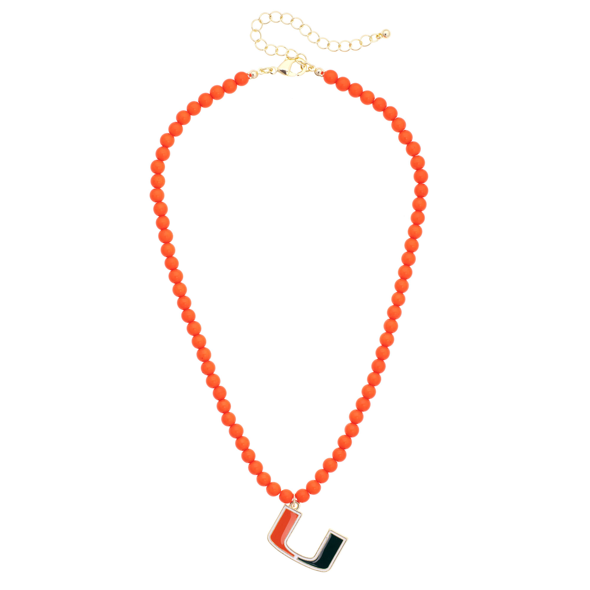 Women's CANVAS Style Miami Hurricanes Beaded Logo Necklace