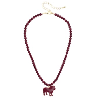 Women's CANVAS Style Mississippi State Bulldogs Beaded Logo Necklace