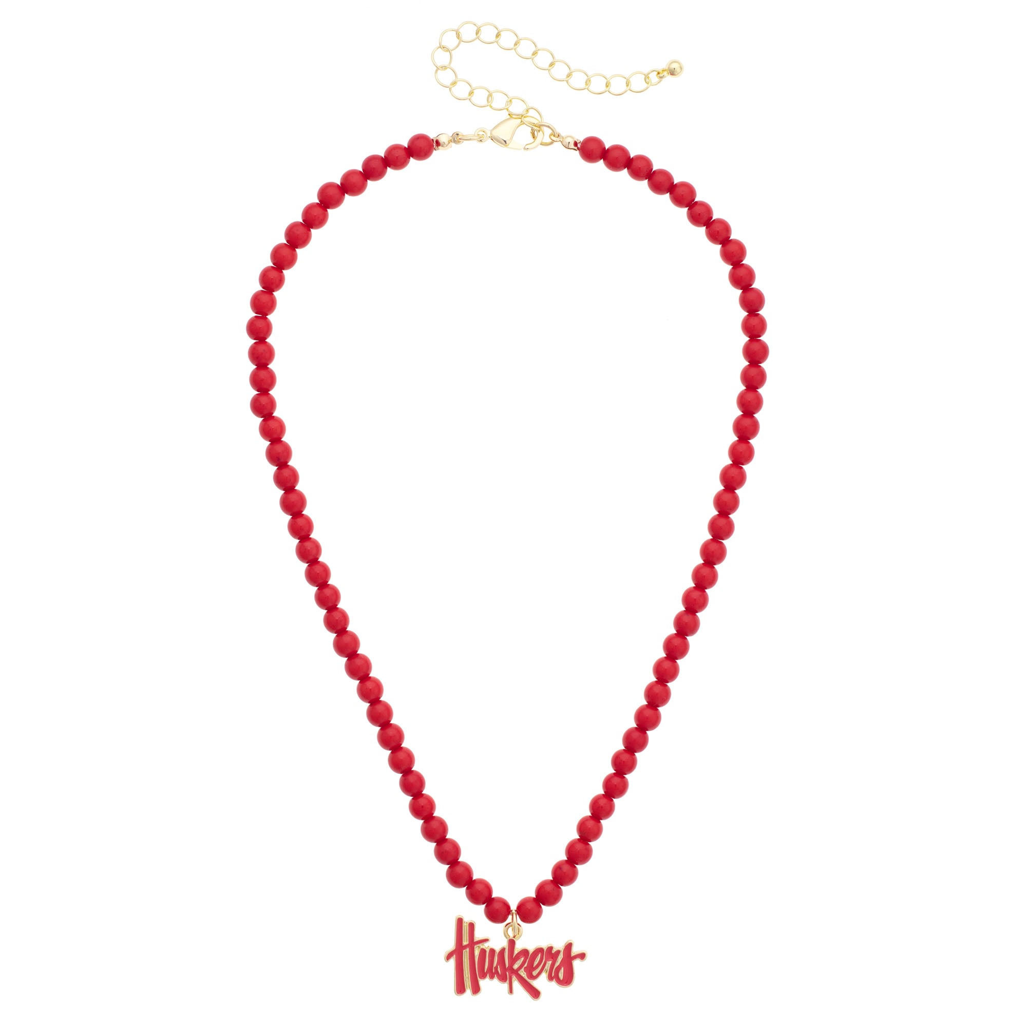 Women's CANVAS Style Nebraska Huskers Beaded Logo Necklace