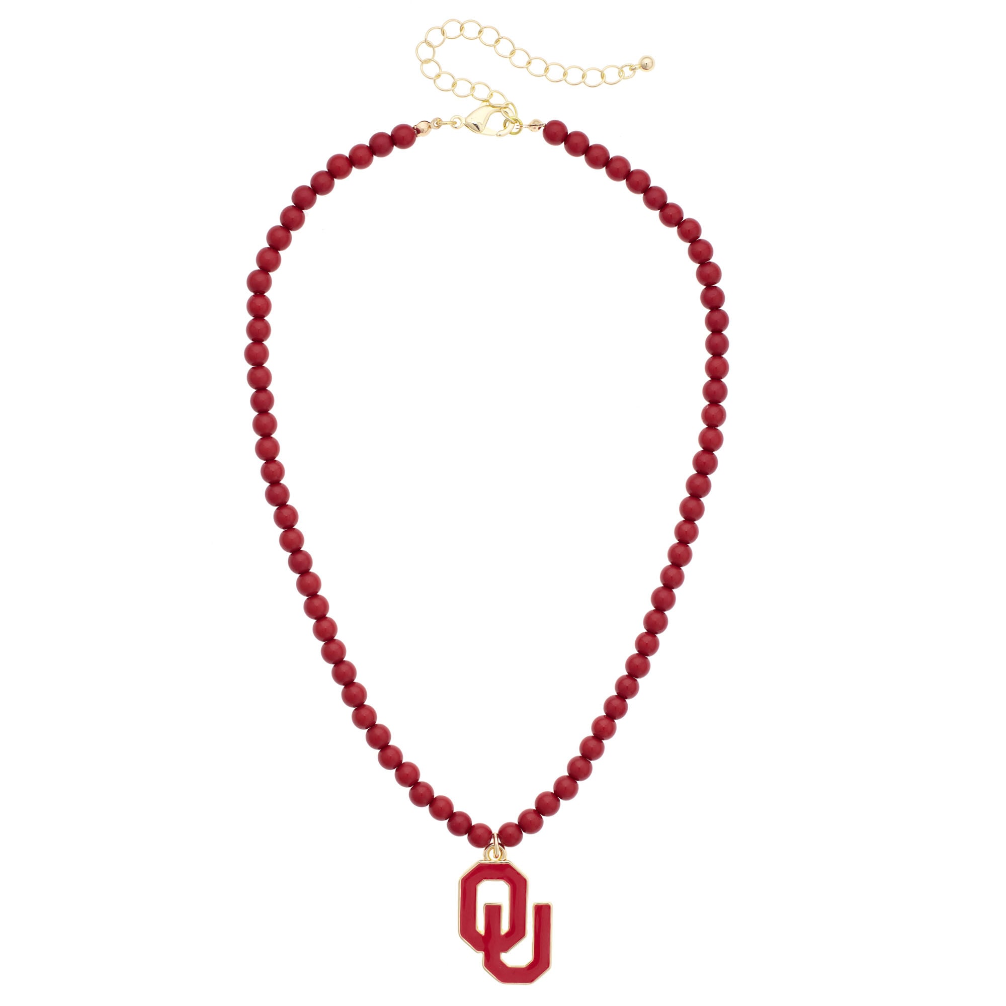 Women's CANVAS Style Oklahoma Sooners Beaded Logo Necklace