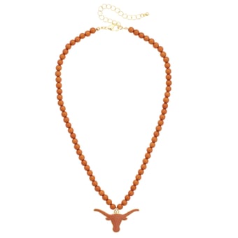 Women's CANVAS Style Texas Longhorns Beaded Logo Necklace