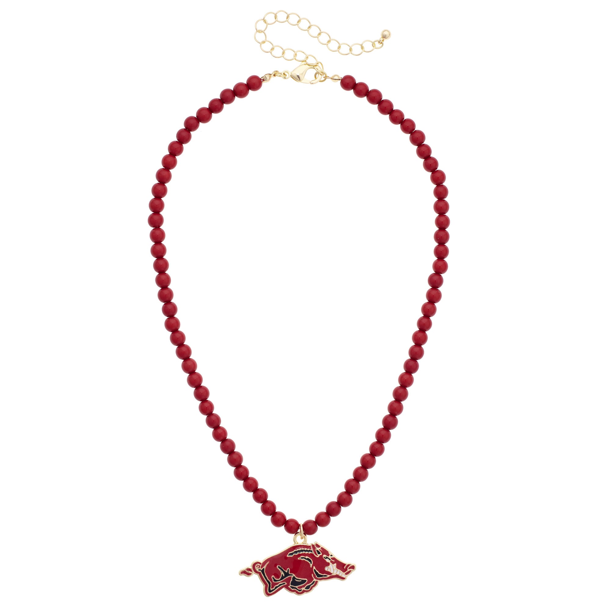 Women's CANVAS Style Arkansas Razorbacks Beaded Logo Necklace