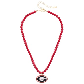 Women's CANVAS Style Georgia Bulldogs Beaded Logo Necklace