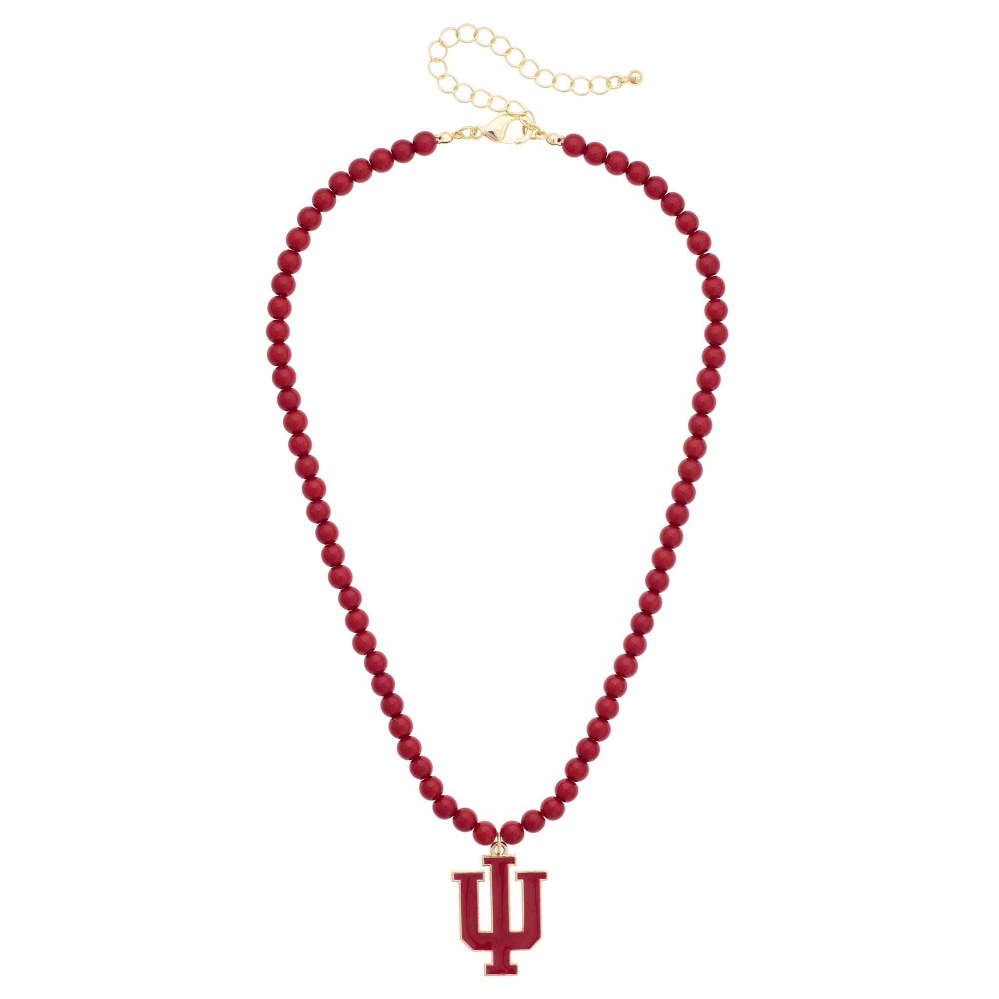 Women's CANVAS Style Indiana Hoosiers Beaded Logo Necklace