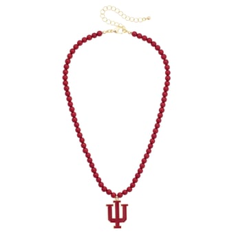 Women's CANVAS Style Indiana Hoosiers Beaded Logo Necklace