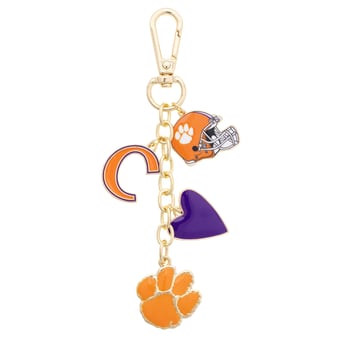 CANVAS Style Clemson Tigers Heart Cluster Bag Charm