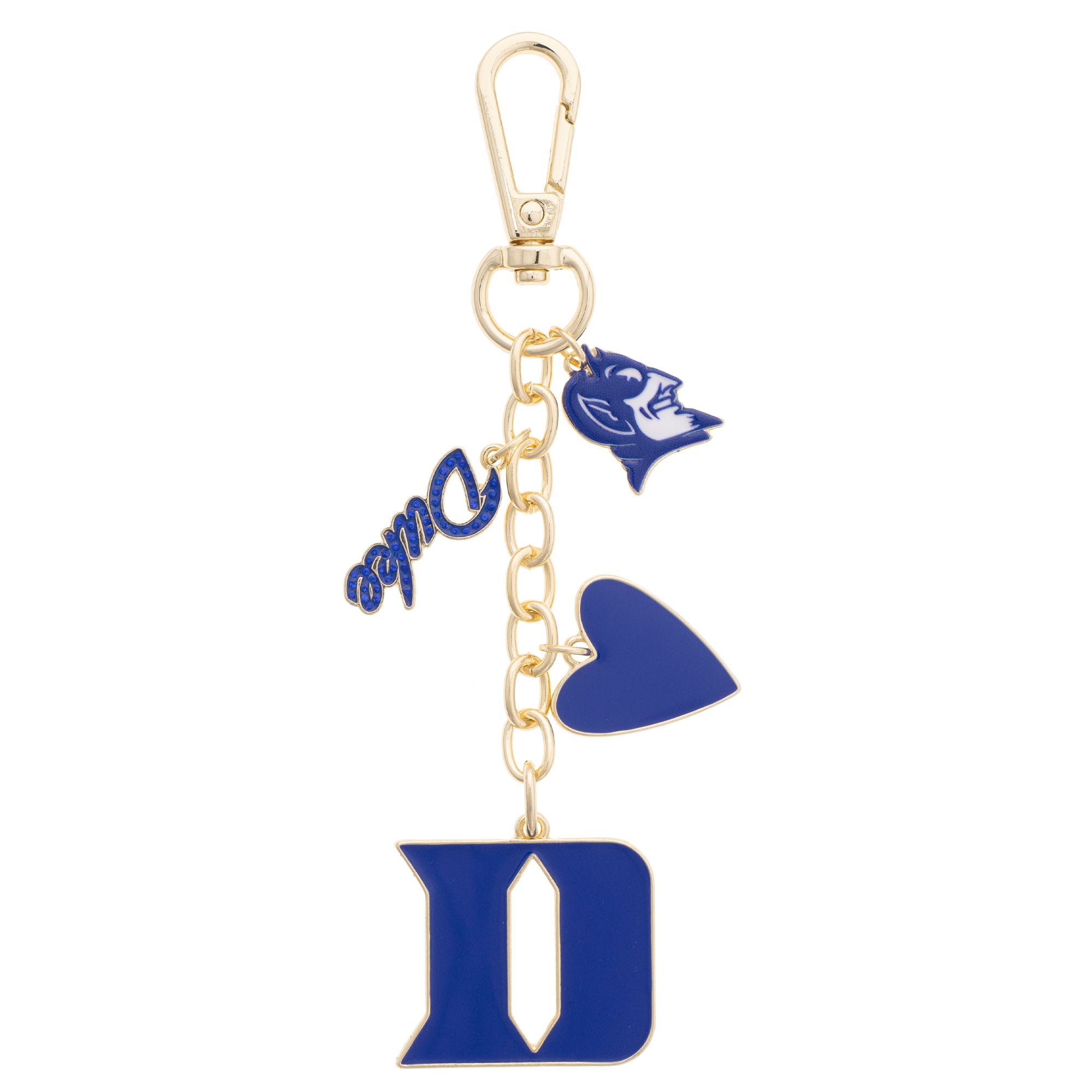 CANVAS Style Duke Blue Devils Heart Cluster Bag Charm