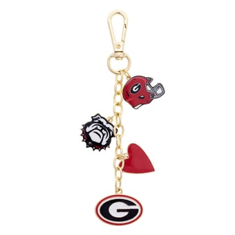 CANVAS Style Georgia Bulldogs Heart Cluster Bag Charm