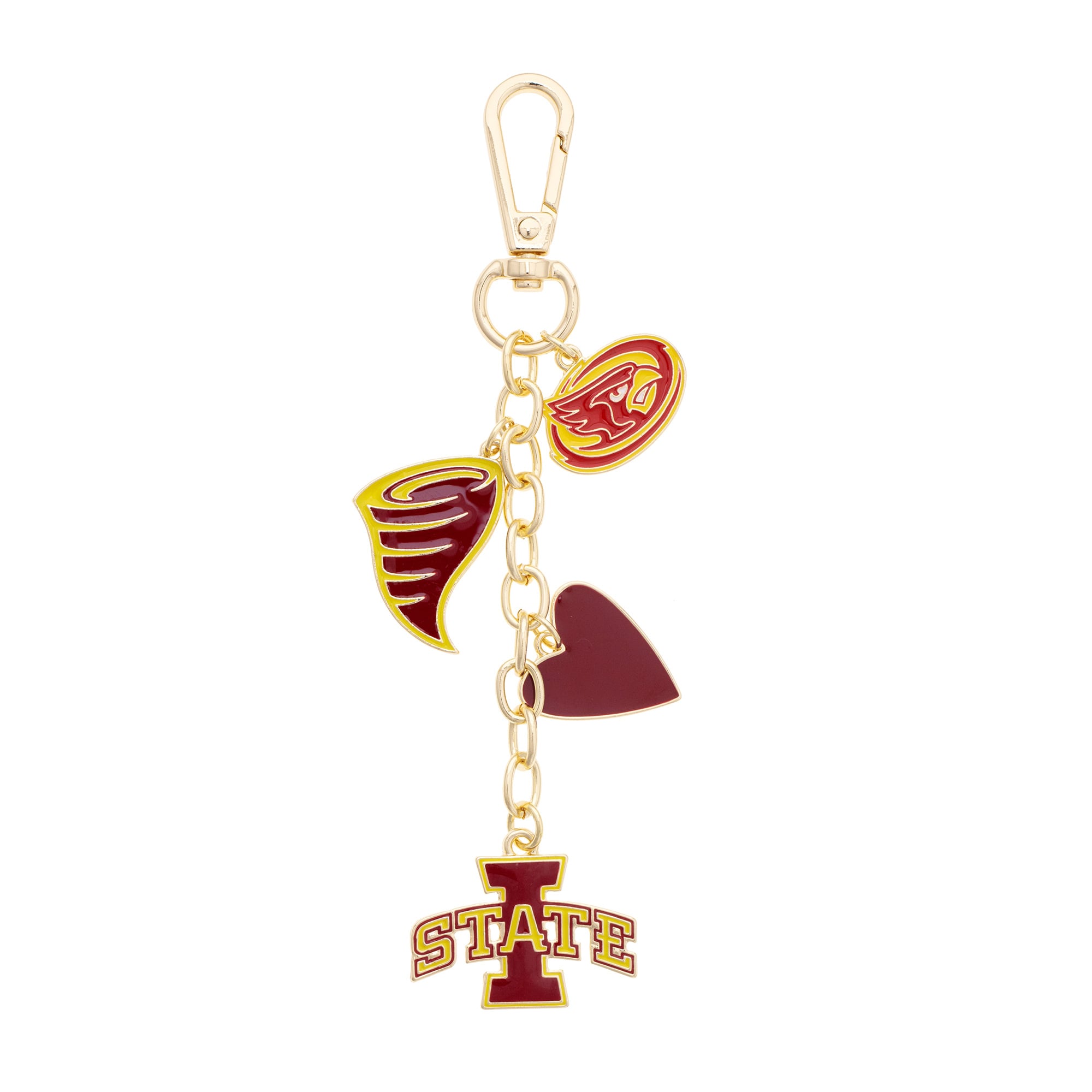 CANVAS Style Iowa State Cyclones Heart Cluster Bag Charm