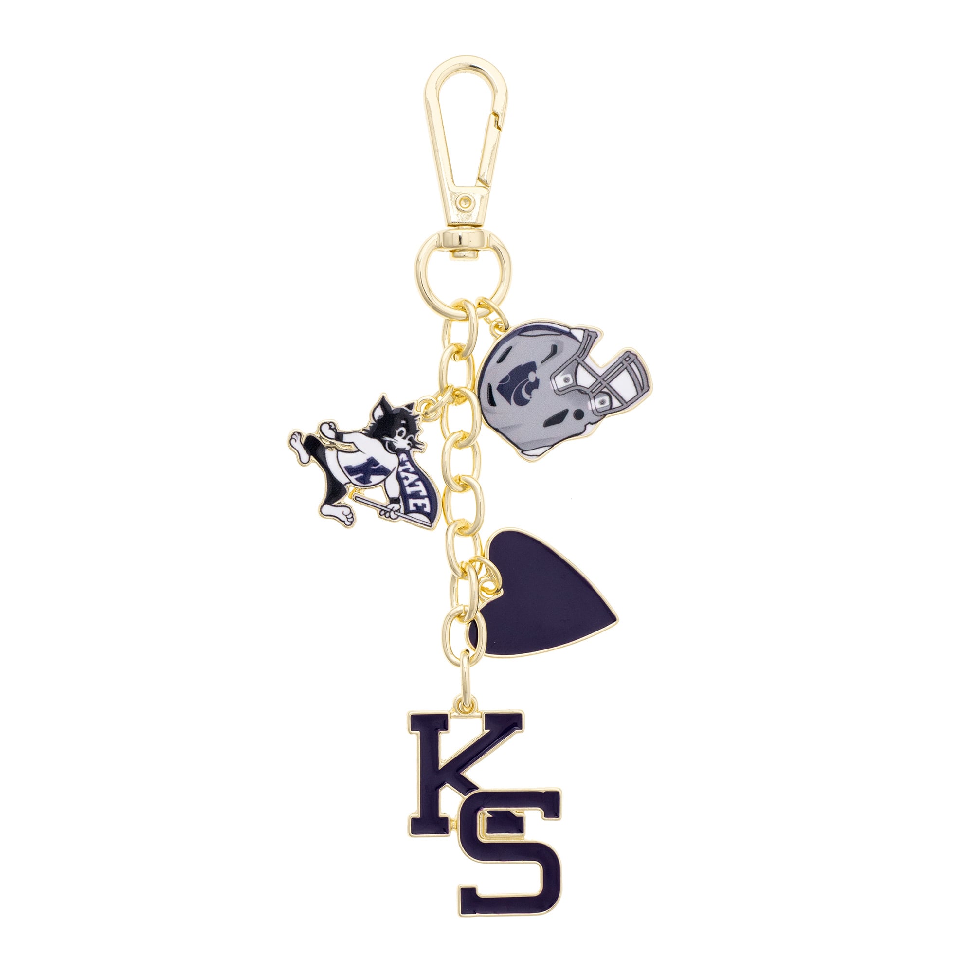 CANVAS Style Kansas State Wildcats Heart Cluster Bag Charm