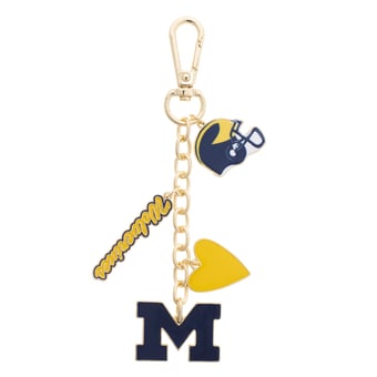 CANVAS Style Michigan Wolverines Heart Cluster Bag Charm