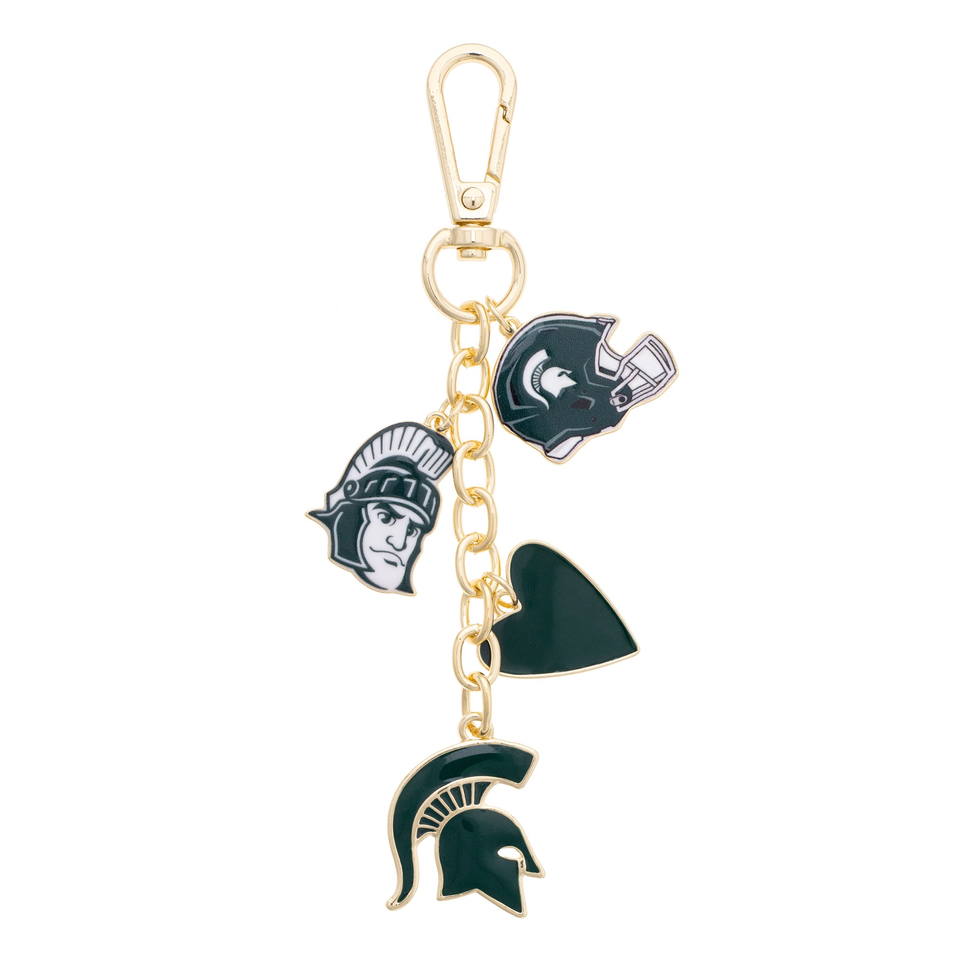 CANVAS Style Michigan State Spartans Heart Cluster Bag Charm