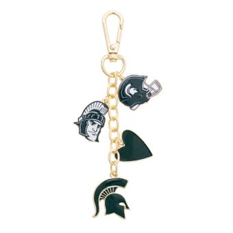 CANVAS Style Michigan State Spartans Heart Cluster Bag Charm