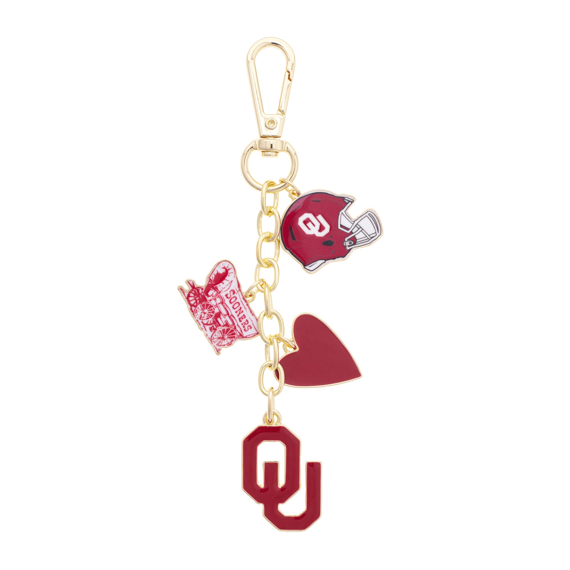 CANVAS Style Oklahoma Sooners Heart Cluster Bag Charm