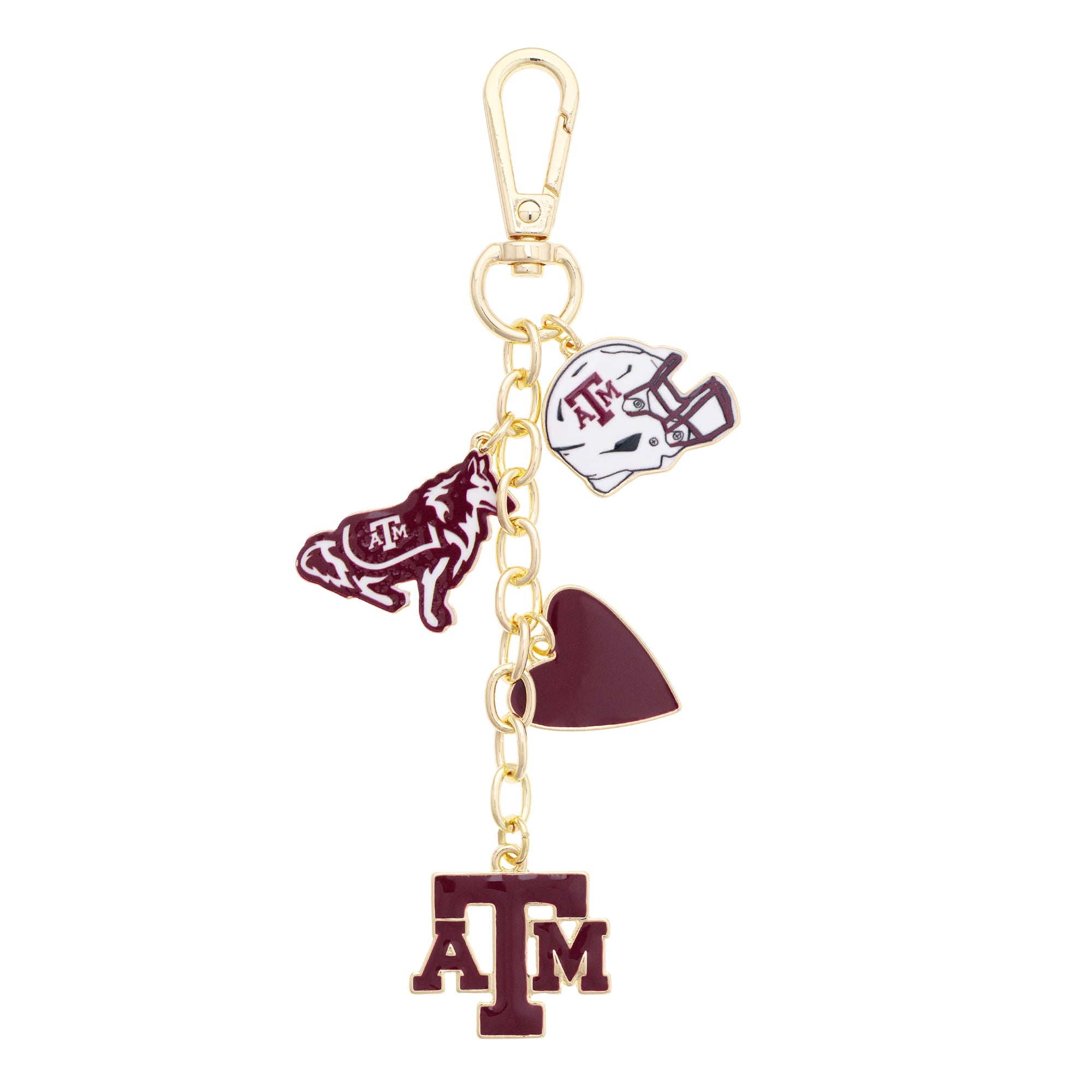 CANVAS Style Texas A&M Aggies Heart Cluster Bag Charm