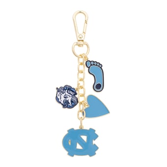 CANVAS Style North Carolina Tar Heels Heart Cluster Bag Charm