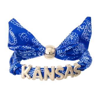 Women's CANVAS Style Kansas Jayhawks Bandana Slider Bracelet