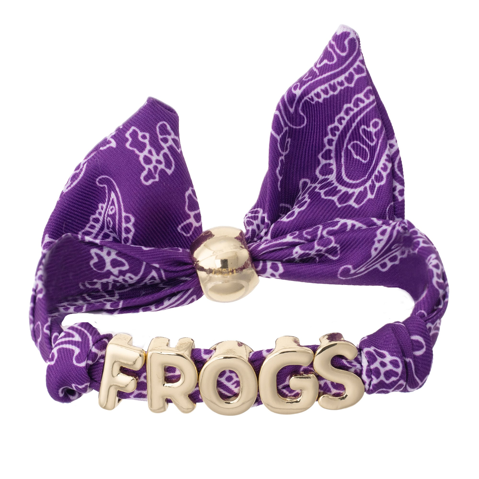 Women's CANVAS Style TCU Horned Frogs Bandana Slider Bracelet