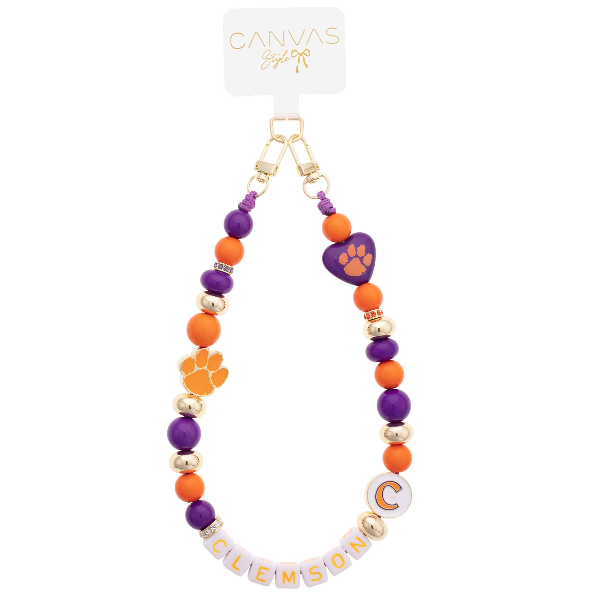 CANVAS Style Clemson Tigers Beaded Wrislet