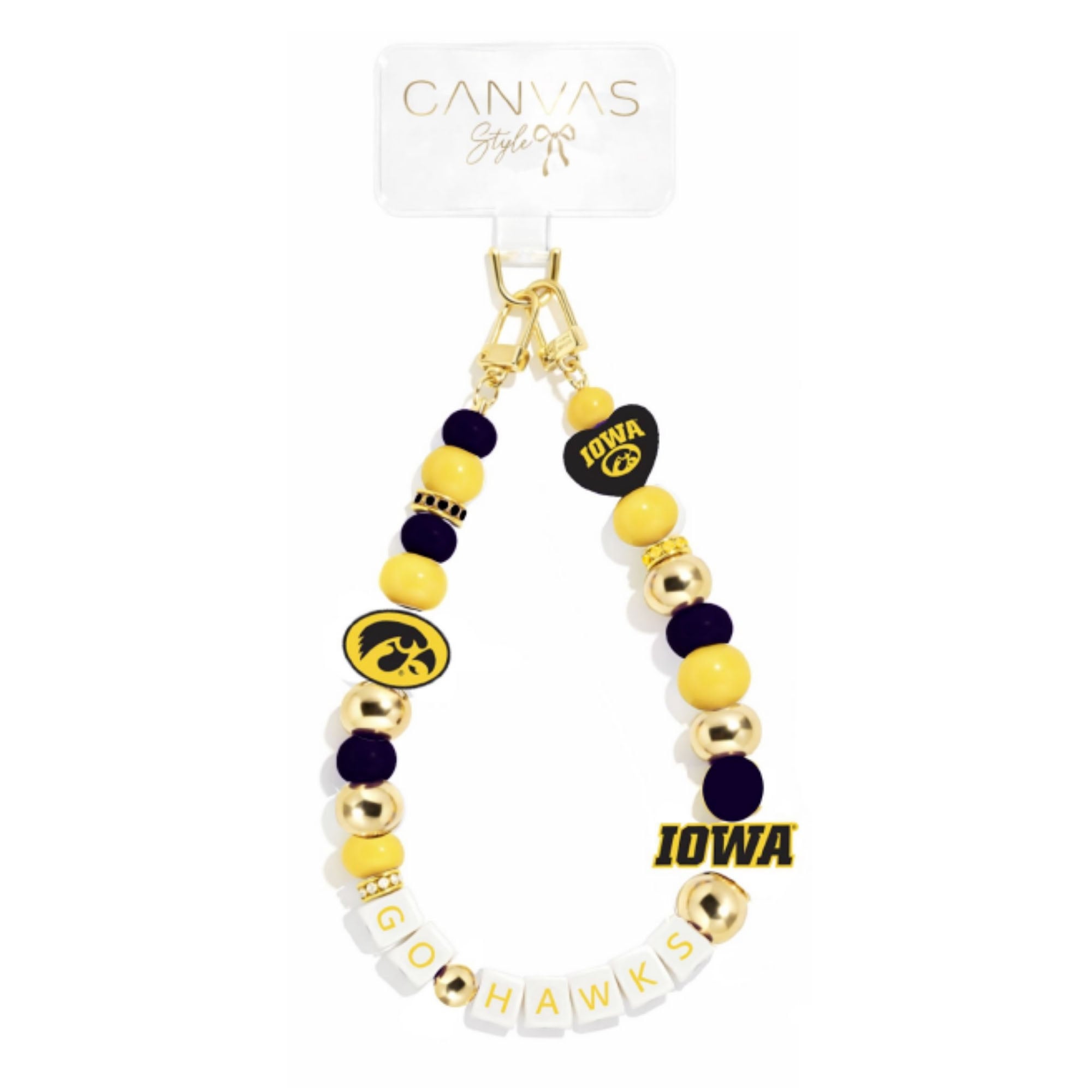 CANVAS Style Iowa Hawkeyes Beaded Wrislet
