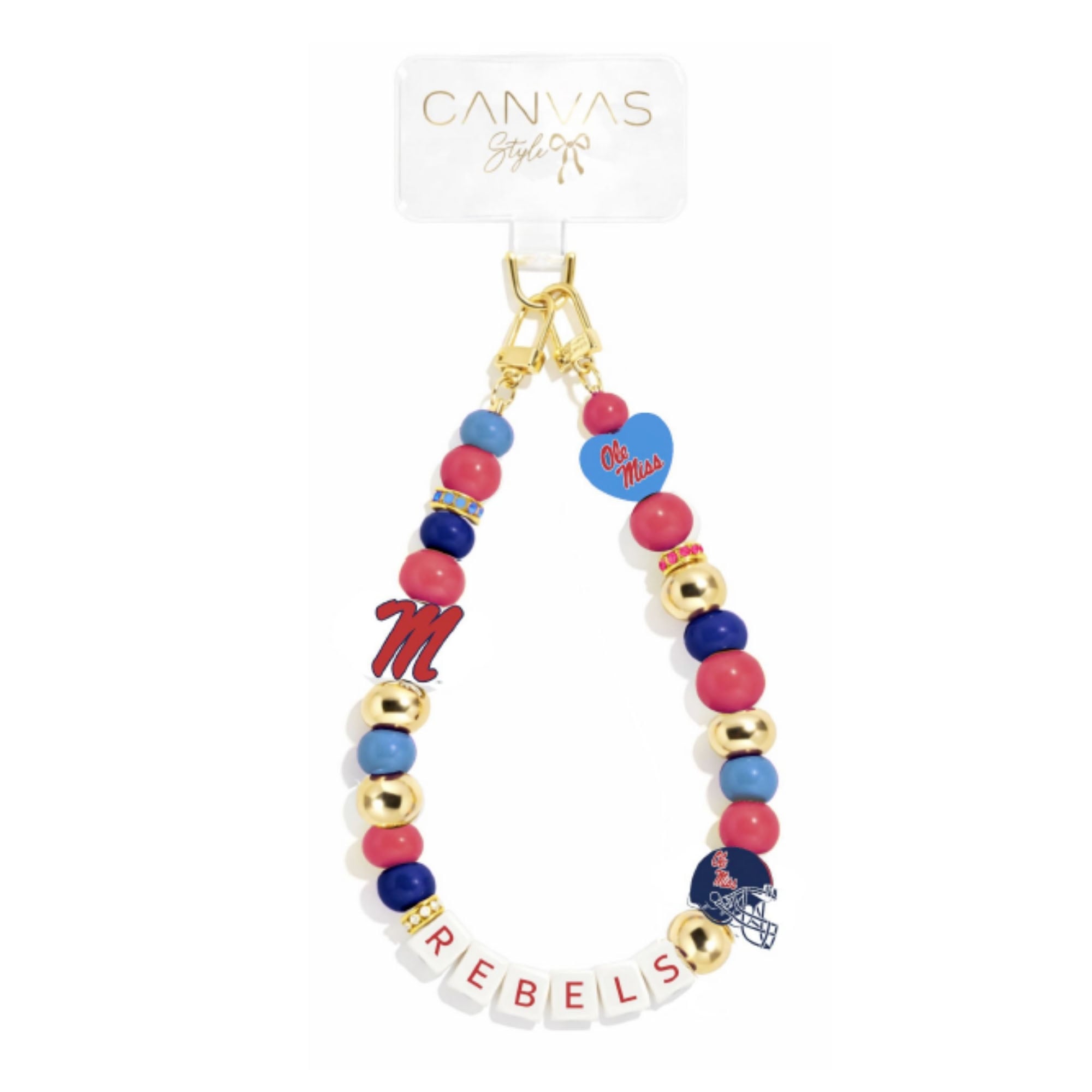 CANVAS Style Ole Miss Rebels Beaded Wrislet