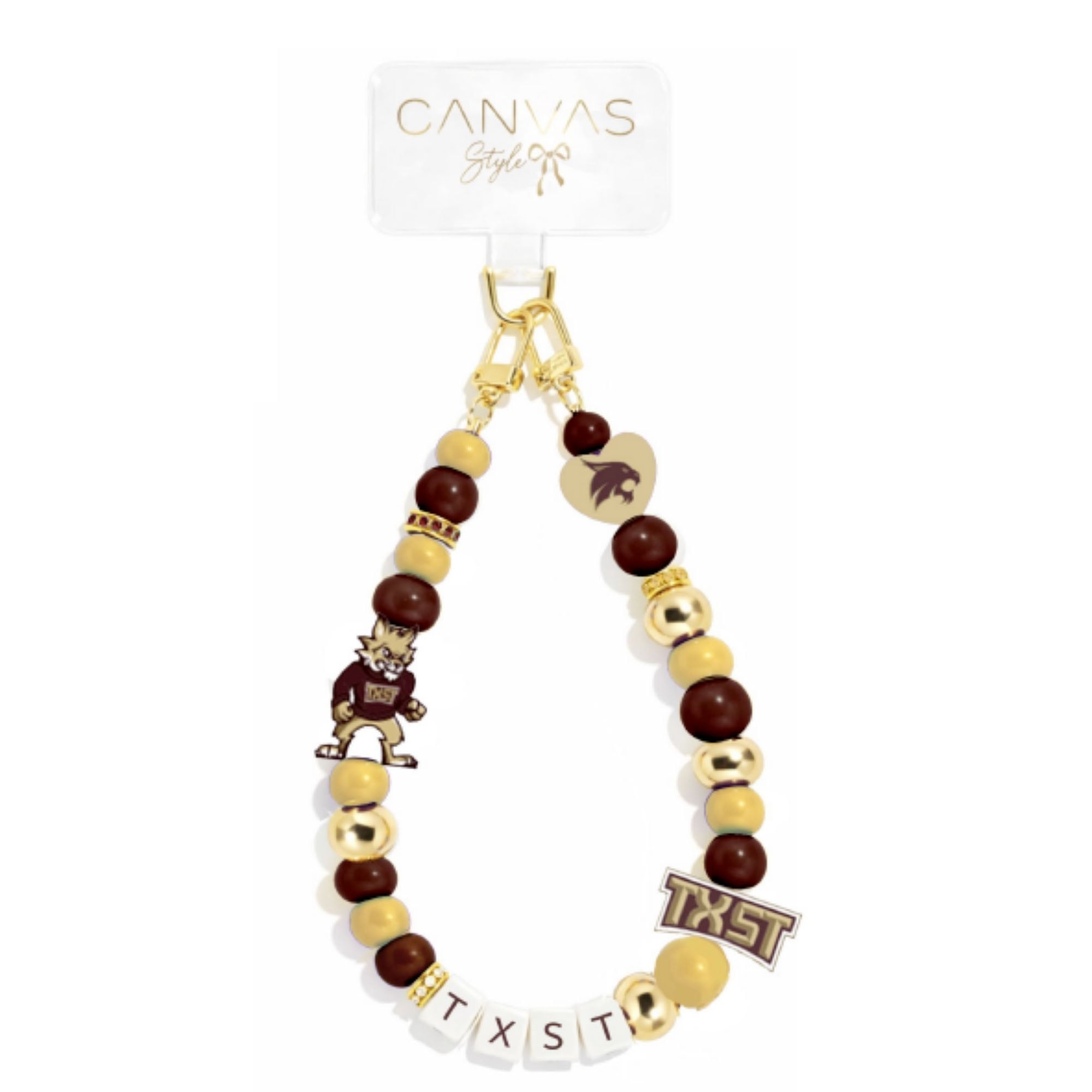 CANVAS Style Texas State Bobcats Beaded Wrislet