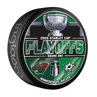Dallas Stars vs. Minnesota Wild Inglasco 2026 Stanley Cup Playoffs First Round Dueling Match-Up Hockey Puck