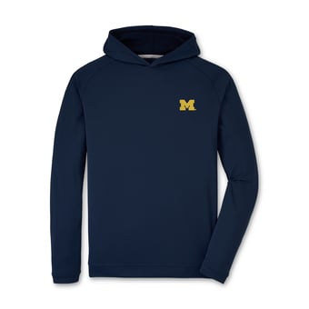 Men's Peter Millar  Navy Michigan Wolverines Pine Performance Hoodie