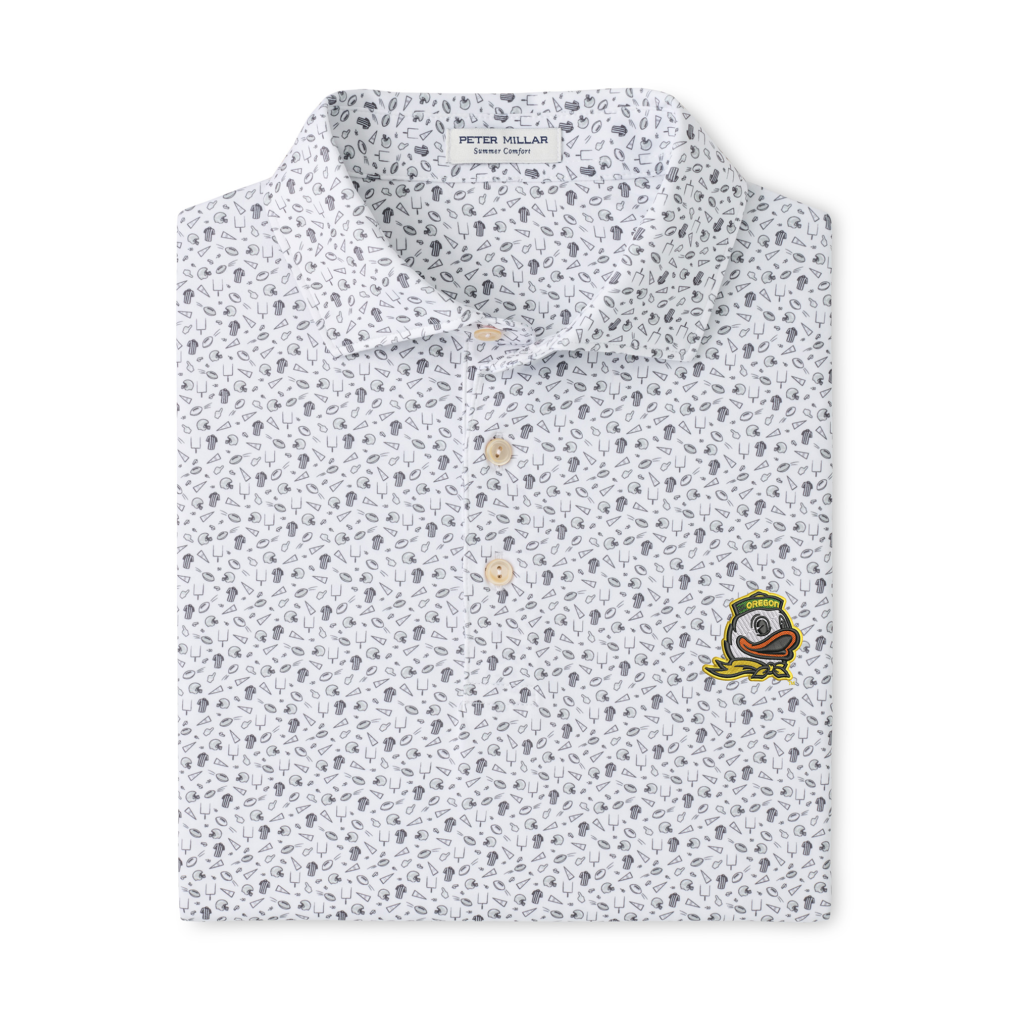 Men's Peter Millar  Gray Oregon Ducks Kick Off Performance Polo